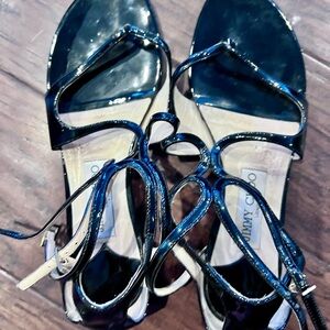 Jimmy Choo Black Wraparound Sandals